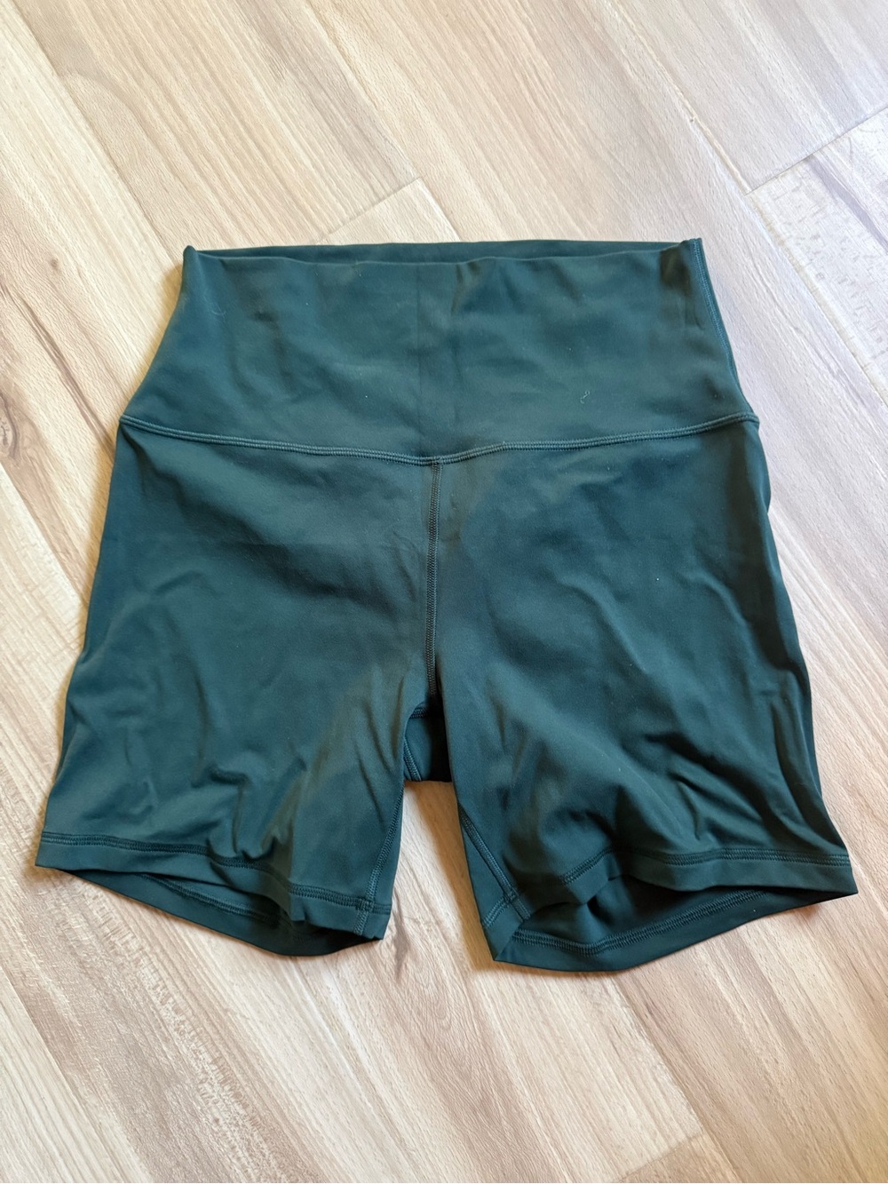 CRZ YOGA High-Waist Bike Shorts in Forest Green
